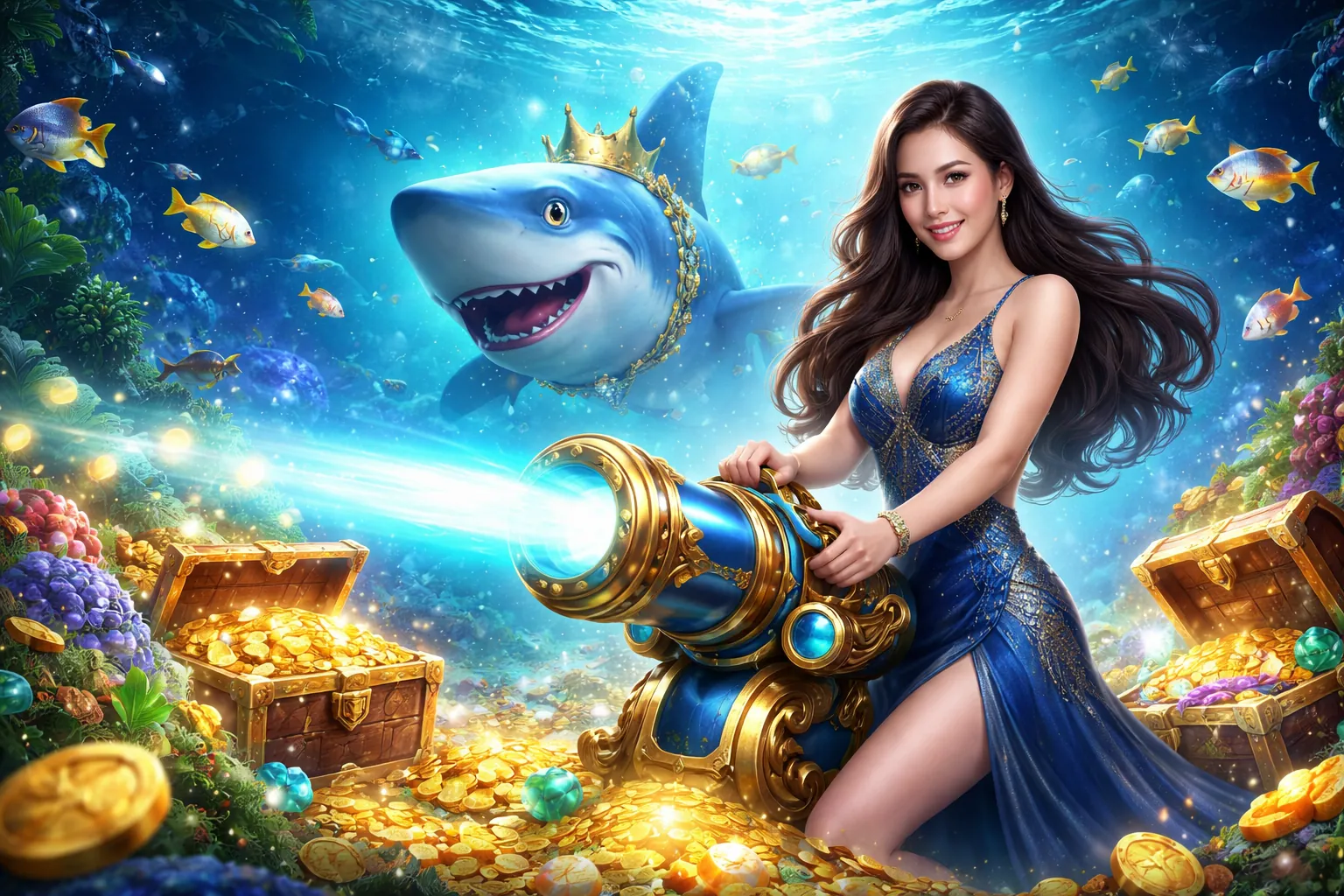 Hình ảnh đại dương rực rỡ với trò chơi bắn cá banca29